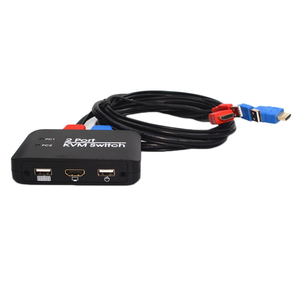 2 Port HDMI USB KVM Switch Box Button For Monitor Keyboard Mouse Notebook TV