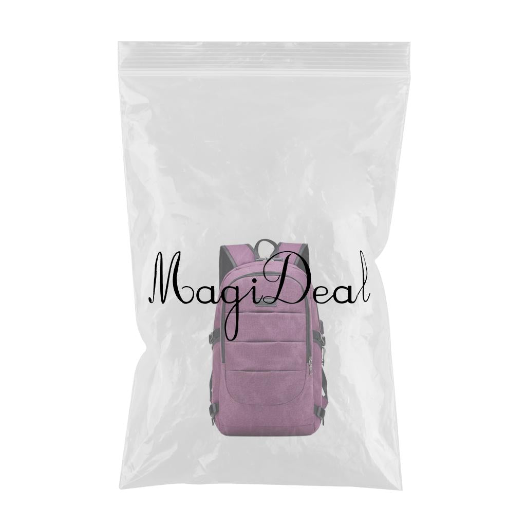 Anti-theft USB Charging Backpack Laptop Notebook Travel School Bag Purple