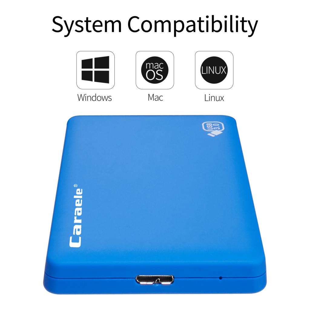 High Speed H7 External Portable Shockproof USB 3.0 Mobile Hard Disk 2TB Blue