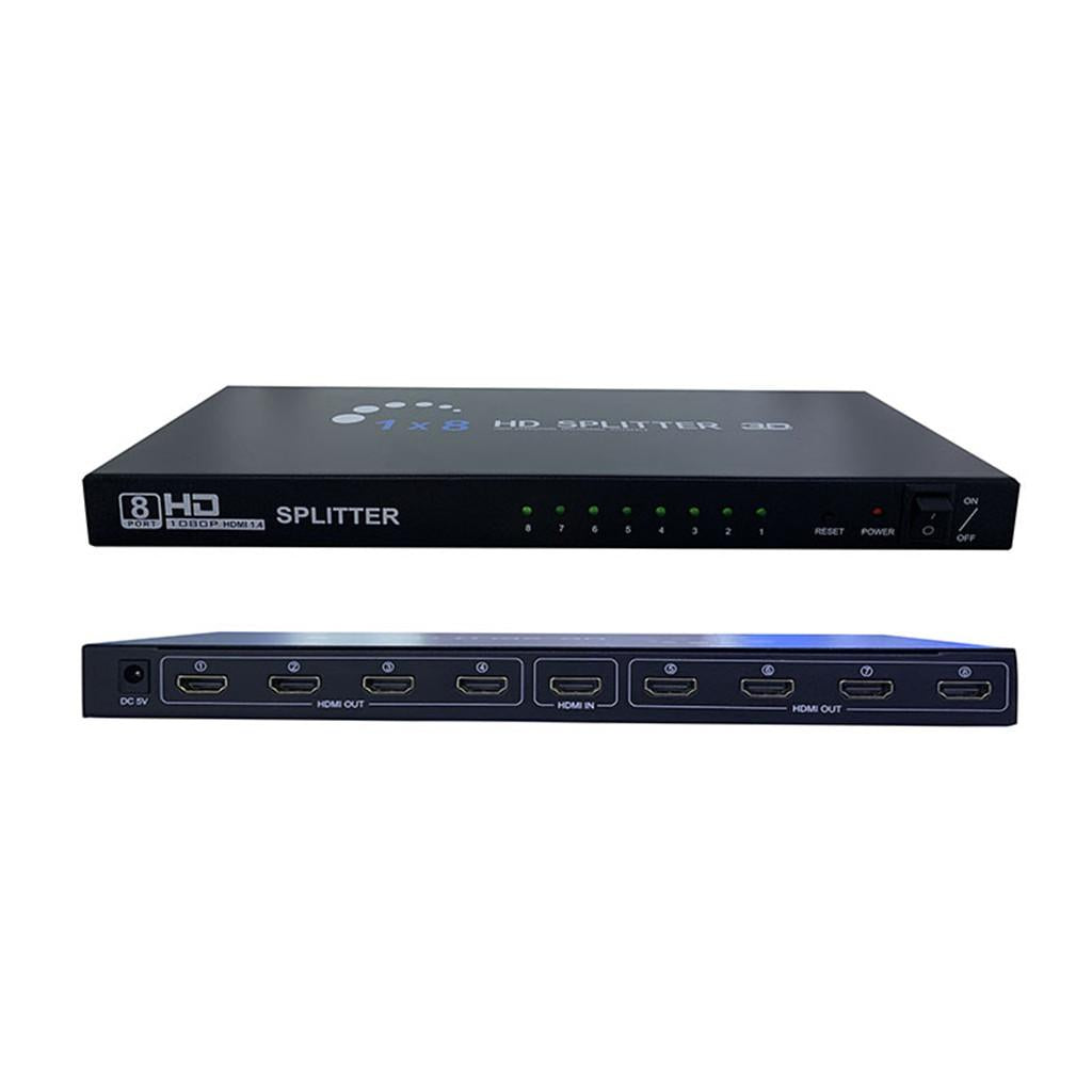 1 Piece EU Plug HDMI 1 In 8 Out 3D Splitter Switch Switcher Distributor