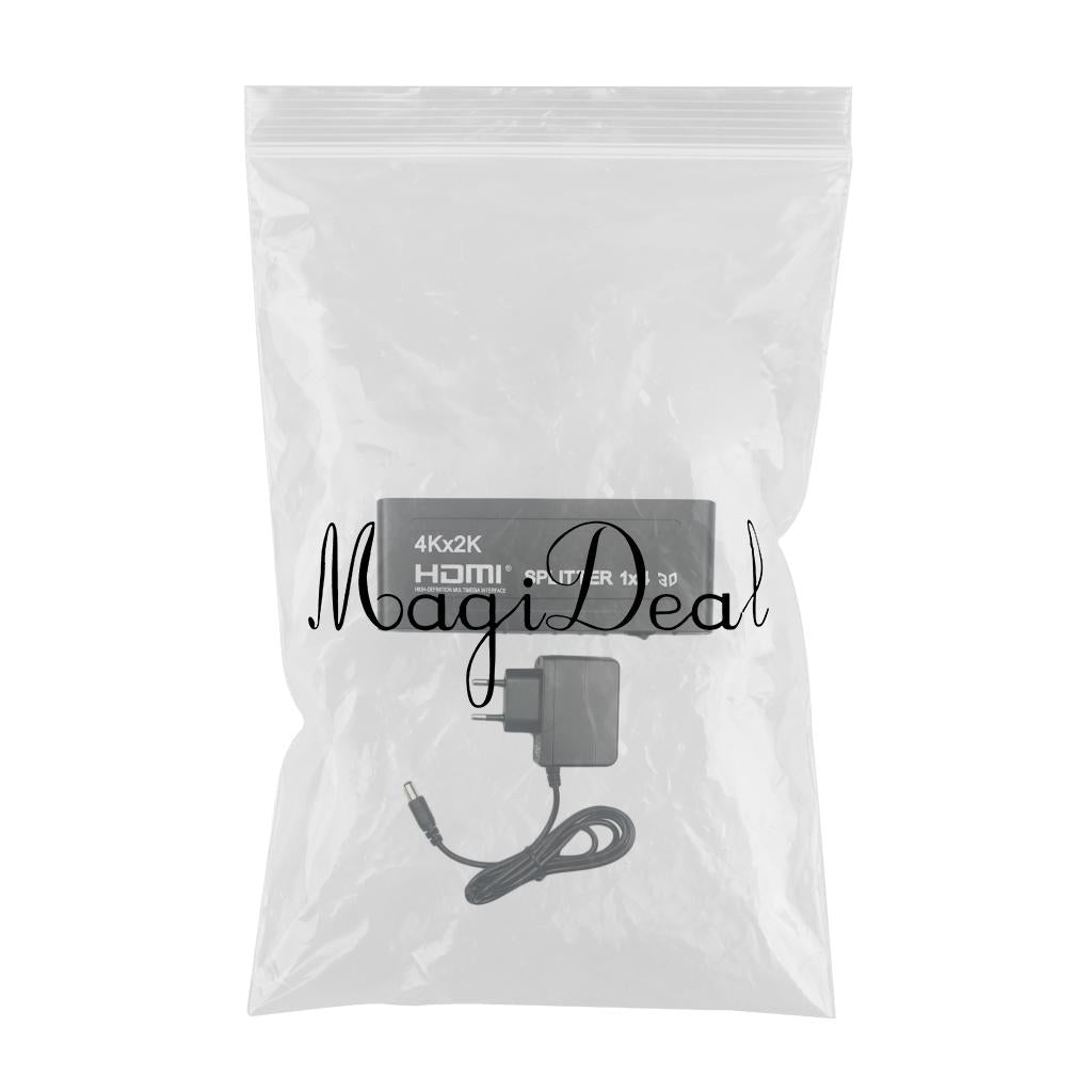 1080P HD HUB 1x4 HDMI 3D Splitter Amplifier Switcher Power Supply For HDTV