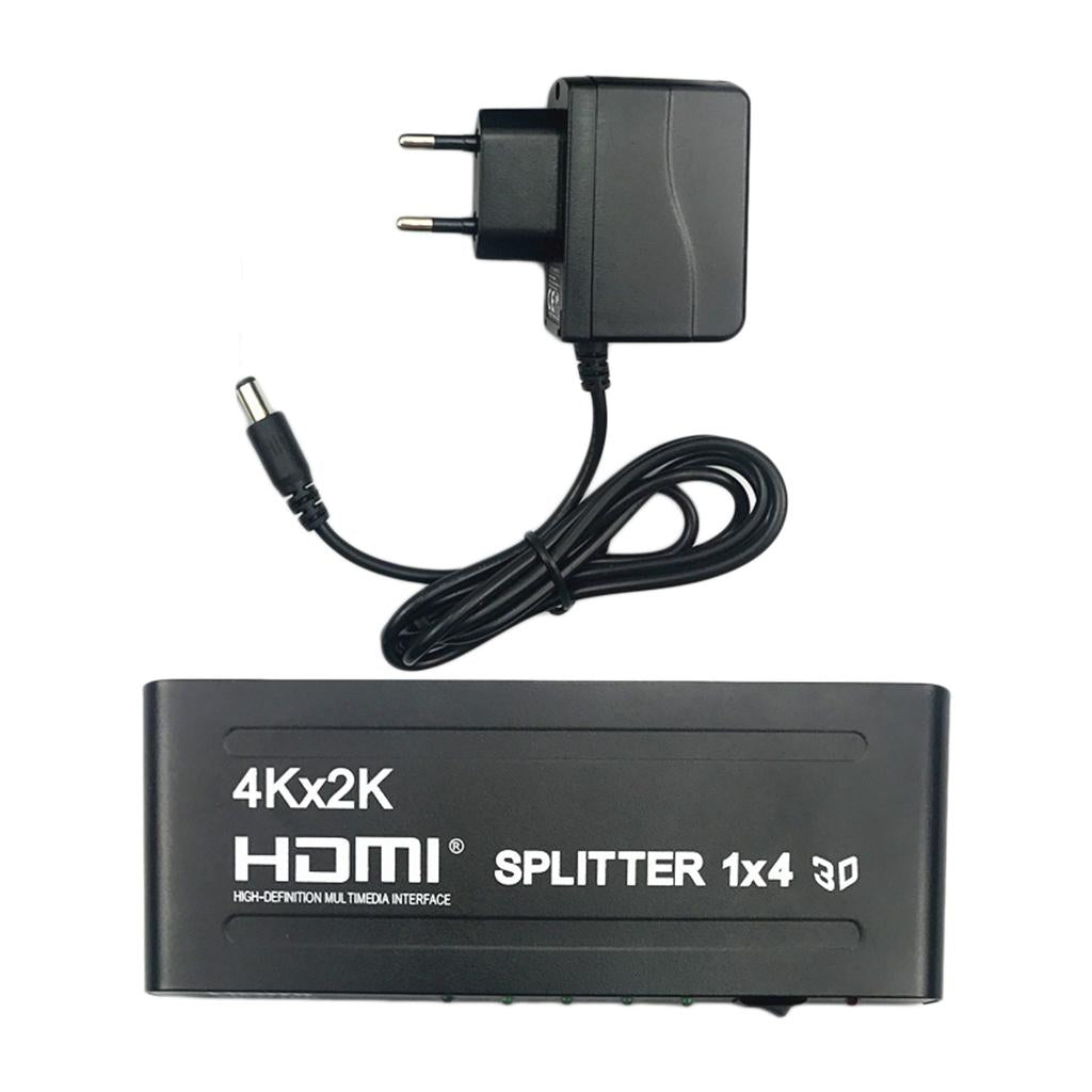 1080P HD HUB 1x4 HDMI 3D Splitter Amplifier Switcher Power Supply For HDTV