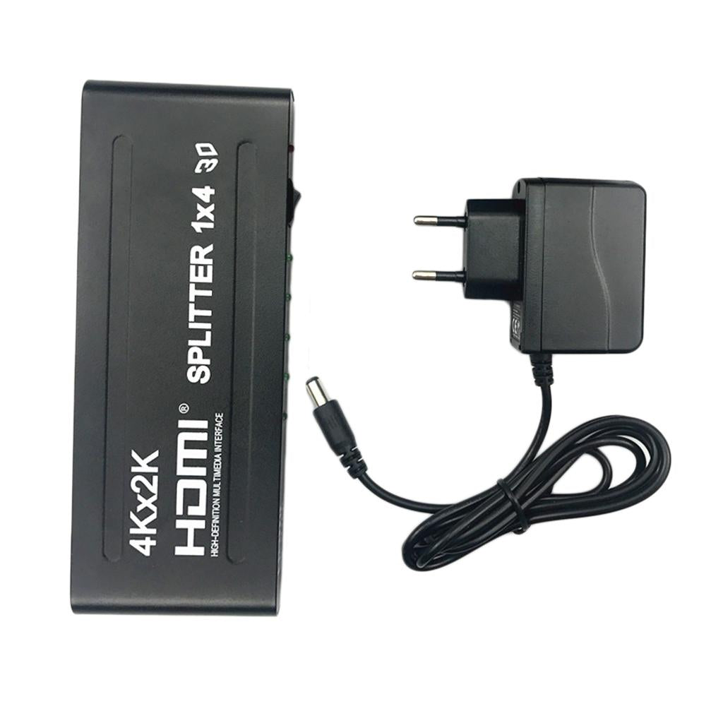 1080P HD HUB 1x4 HDMI 3D Splitter Amplifier Switcher Power Supply For HDTV