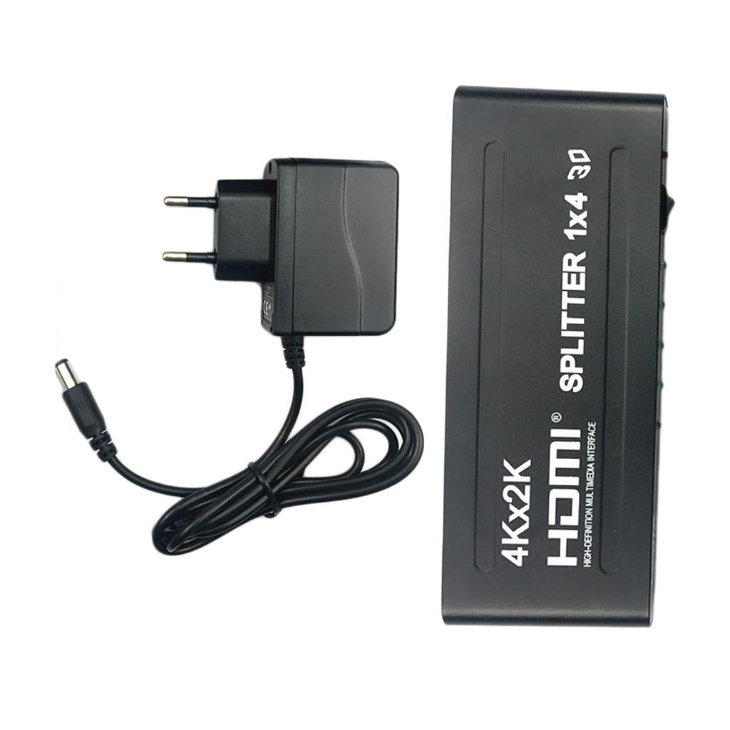 1080P HD HUB 1x4 HDMI 3D Splitter Amplifier Switcher Power Supply For HDTV