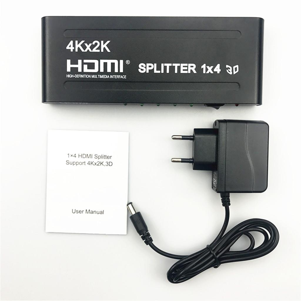 1080P HD HUB 1x4 HDMI 3D Splitter Amplifier Switcher Power Supply For HDTV