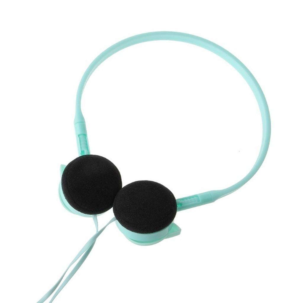 Cute Over-Ear Headsets Cat Face Shape Headphones 3.5mm Earphones Black