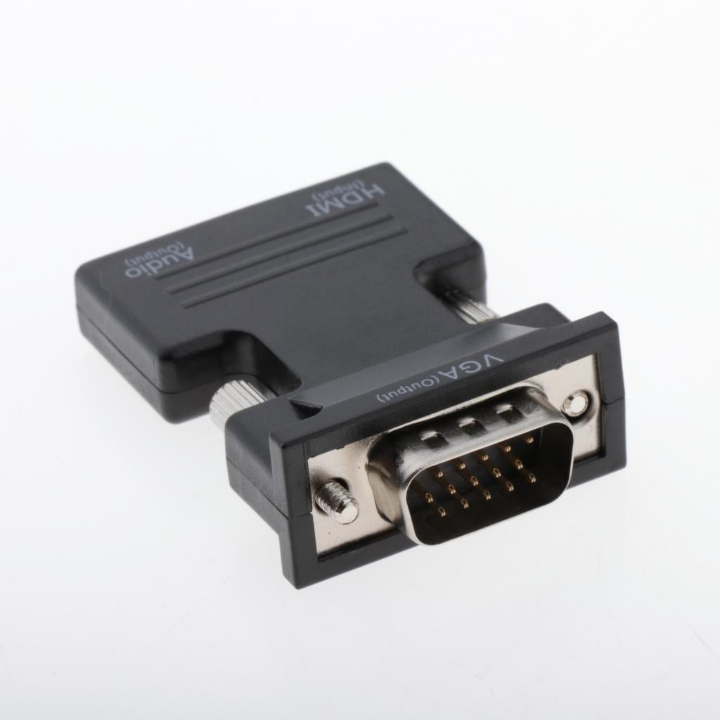 1080P HDMI Female to VGA Male with Audio Cable Converter Adapter Black