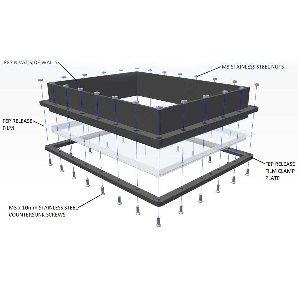 Resin Vat with 5 FEP Film for Wanhao D7 DLP SLA Photon 3D Printer