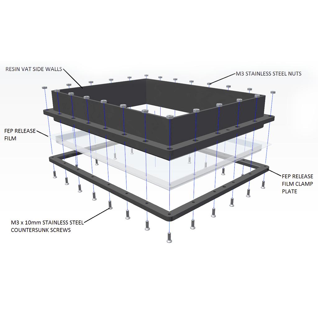 Pack of 1 Material Rack Plastic Resin Vat For DLP SLA Photon Wanhao 3D