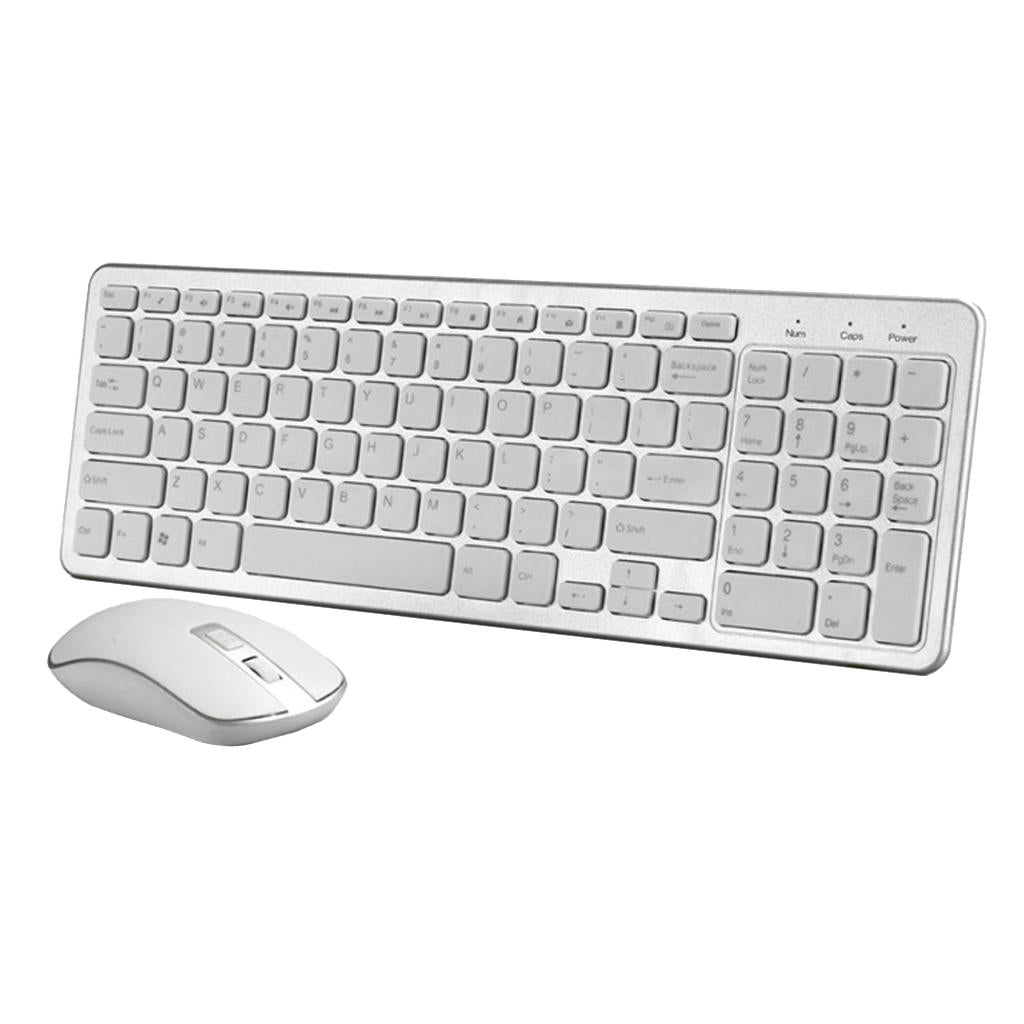 2.4G Multifunction Wireless Keyboard Mouse Desktop Laptop Accessories White