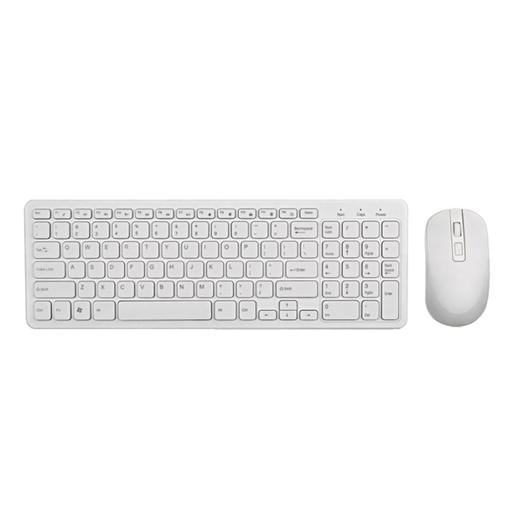 2.4G Multifunction Wireless Keyboard Mouse Desktop Laptop Accessories White