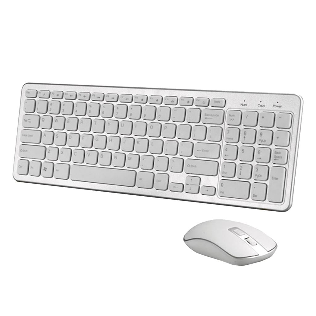 2.4G Multifunction Wireless Keyboard Mouse Desktop Laptop Accessories White