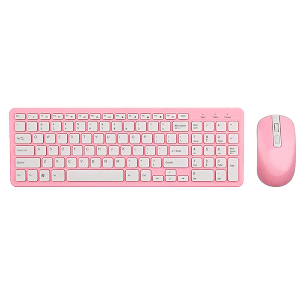 2.4G Multifunction Wireless Keyboard Mouse Desktop Laptop Accessories Pink