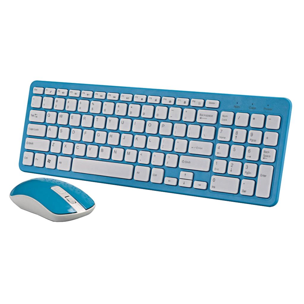 2.4G Multifunction Wireless Keyboard Mouse Desktop Laptop Accessories Blue