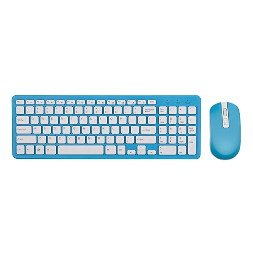 2.4G Multifunction Wireless Keyboard Mouse Desktop Laptop Accessories Blue