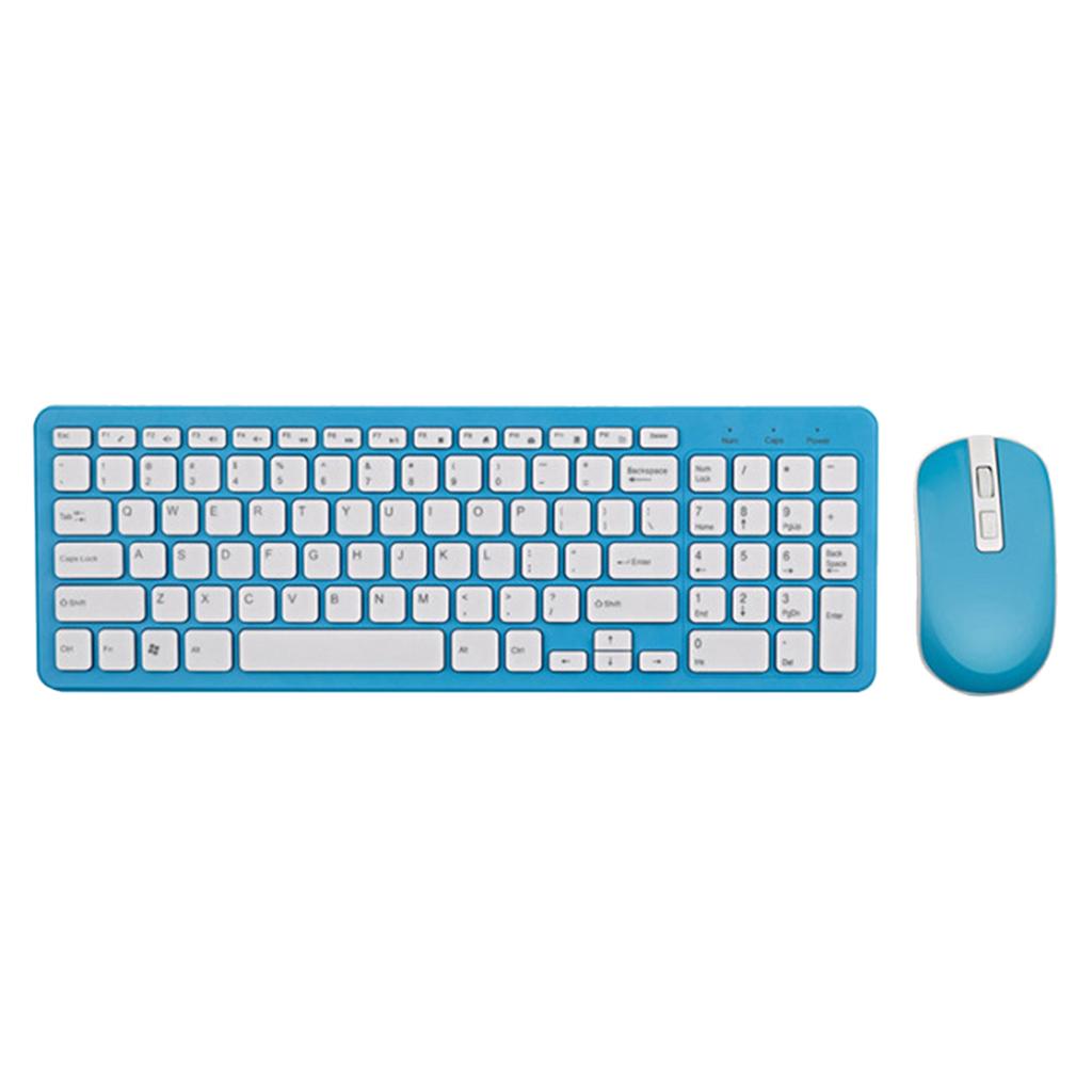2.4G Multifunction Wireless Keyboard Mouse Desktop Laptop Accessories Blue