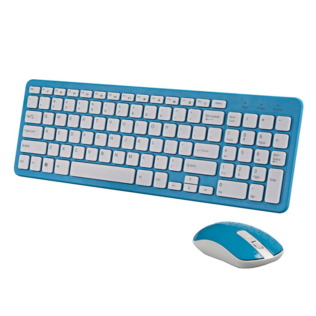 2.4G Multifunction Wireless Keyboard Mouse Desktop Laptop Accessories Blue