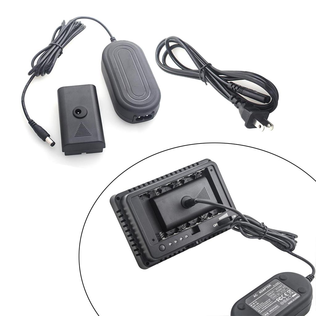 AC Power Adapter Dummy Battery Coupler Kit for Yongnuo NanGuang LED Light