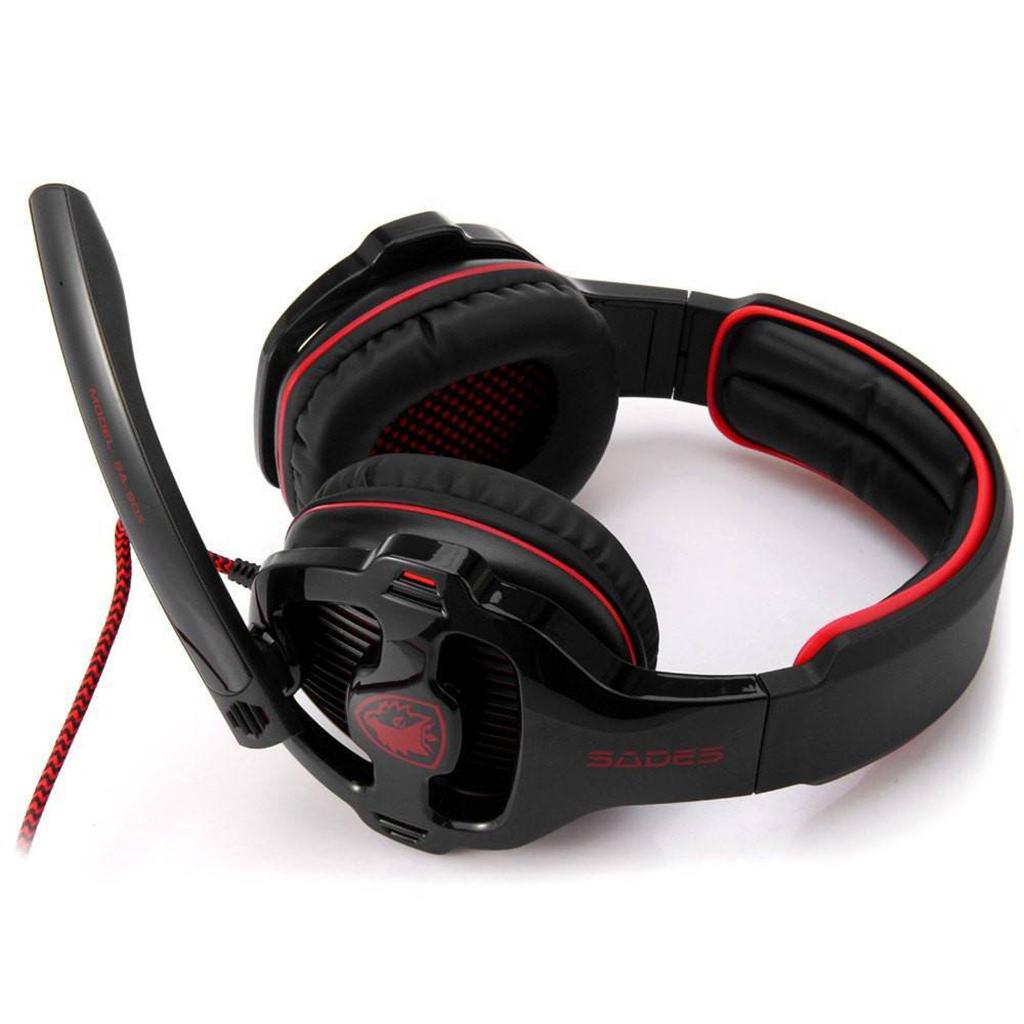 Gaming Headphones 7.1 Surround Sound Channel USB wired w/ microphone Red
