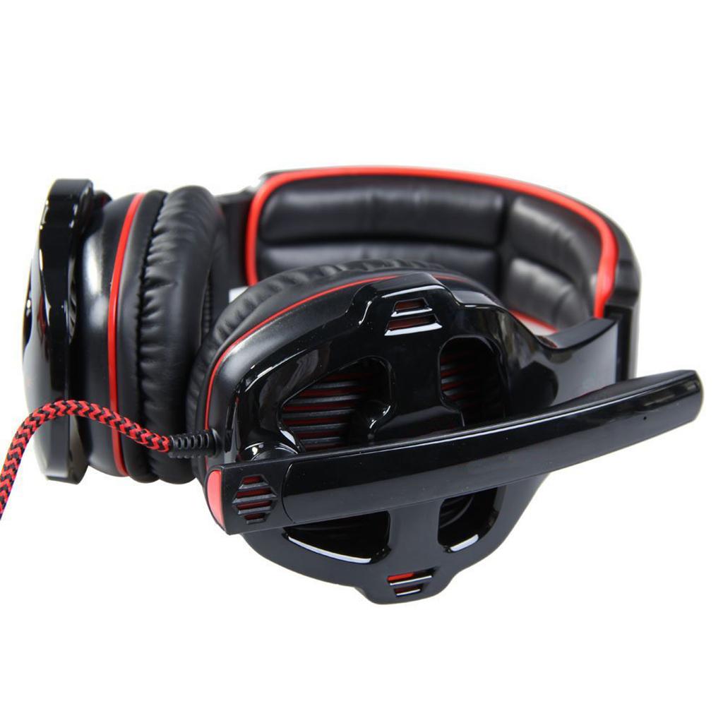 Gaming Headphones 7.1 Surround Sound Channel USB wired w/ microphone Red