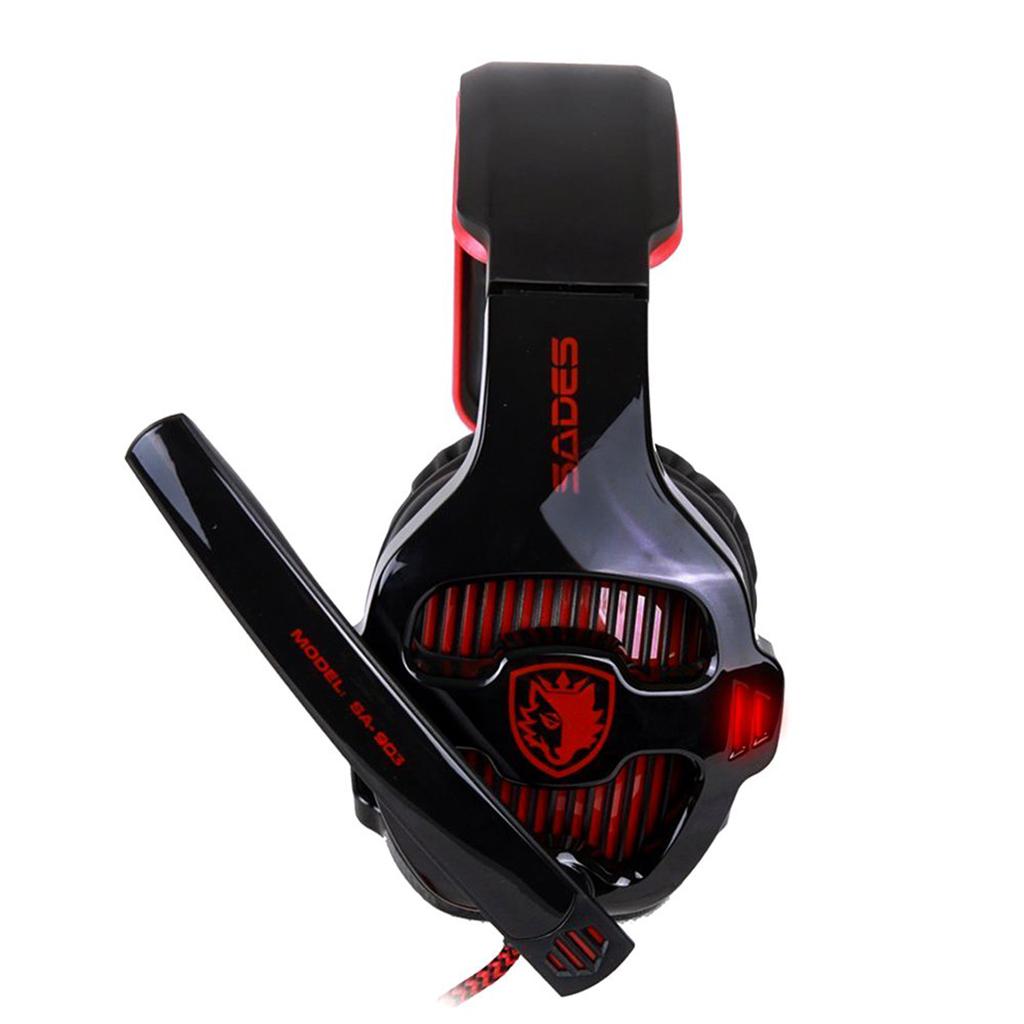 Gaming Headphones 7.1 Surround Sound Channel USB wired w/ microphone Red
