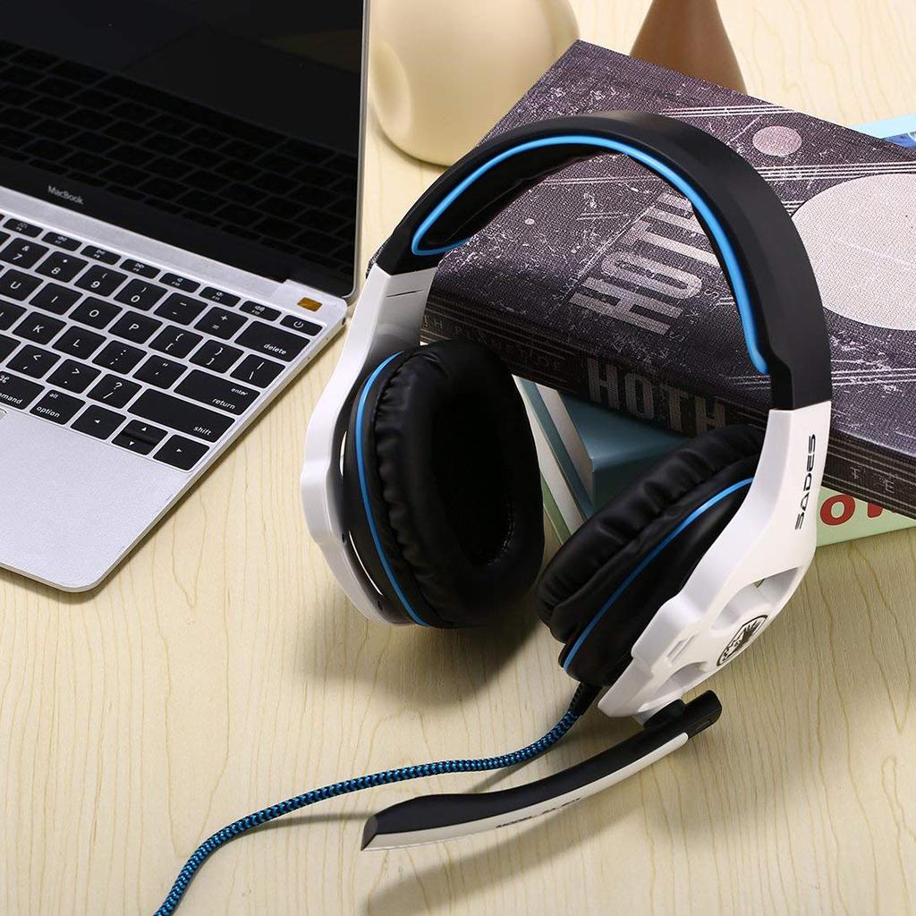 Gaming Headphones 7.1 Surround Sound Channel USB wired w/ microphone White