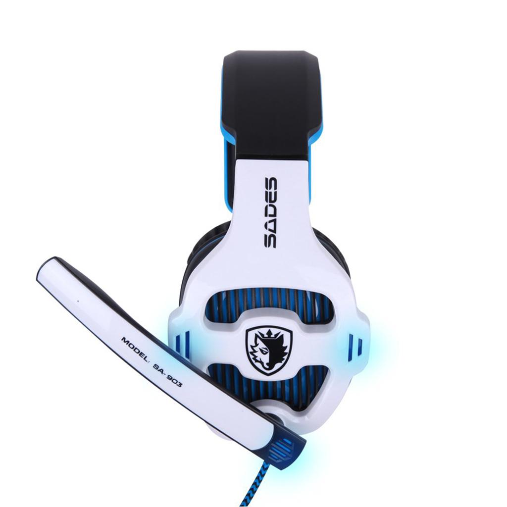 Gaming Headphones 7.1 Surround Sound Channel USB wired w/ microphone White