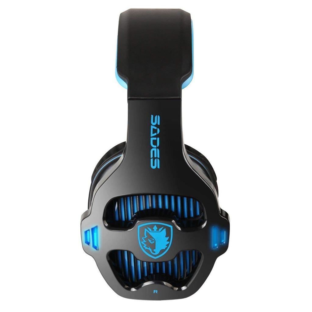 Gaming Headphones 7.1 Surround Sound Channel USB wired w/ microphone Blue