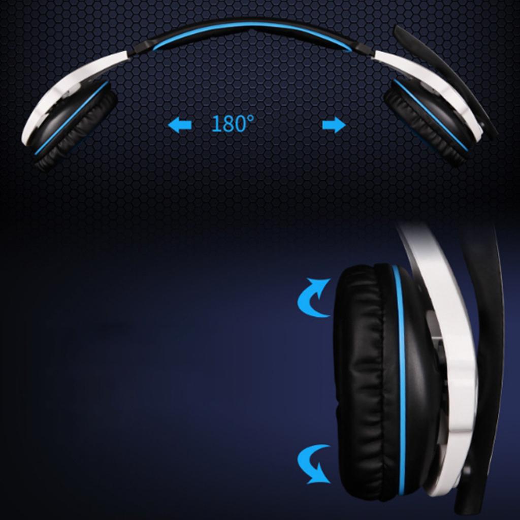 Gaming Headphones 7.1 Surround Sound Channel USB wired w/ microphone Blue
