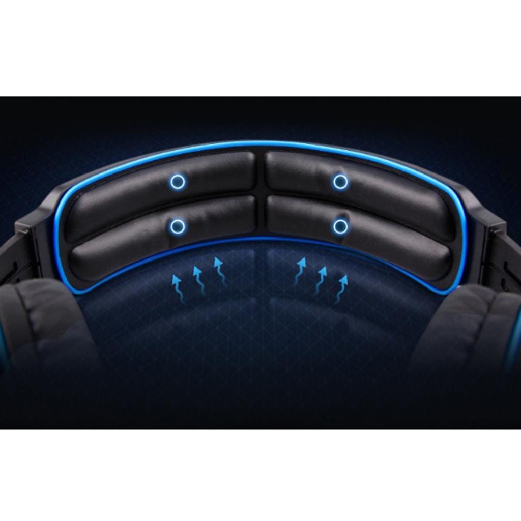 Gaming Headphones 7.1 Surround Sound Channel USB wired w/ microphone Blue