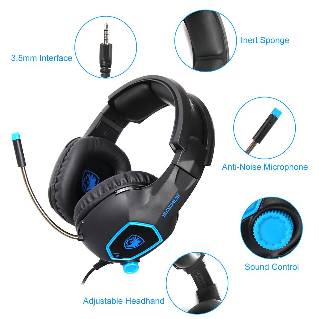 3.5mm Headset Stereo Headphone Ear-Cup Adjustable Microphone For Smart Phone