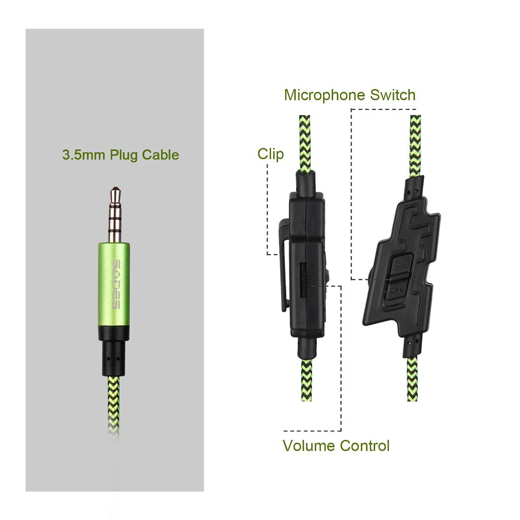 Universal 3.5mm Headset Earphone Headphone Ear-Cup Adjustable Microphone