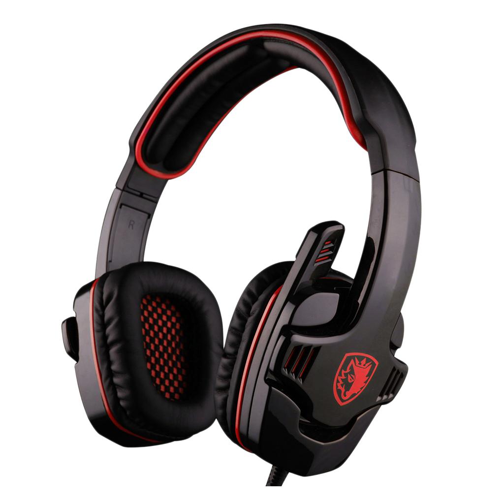 Universal 3.5mm Headset Earphone Headphone Adjustable Headhand New Red