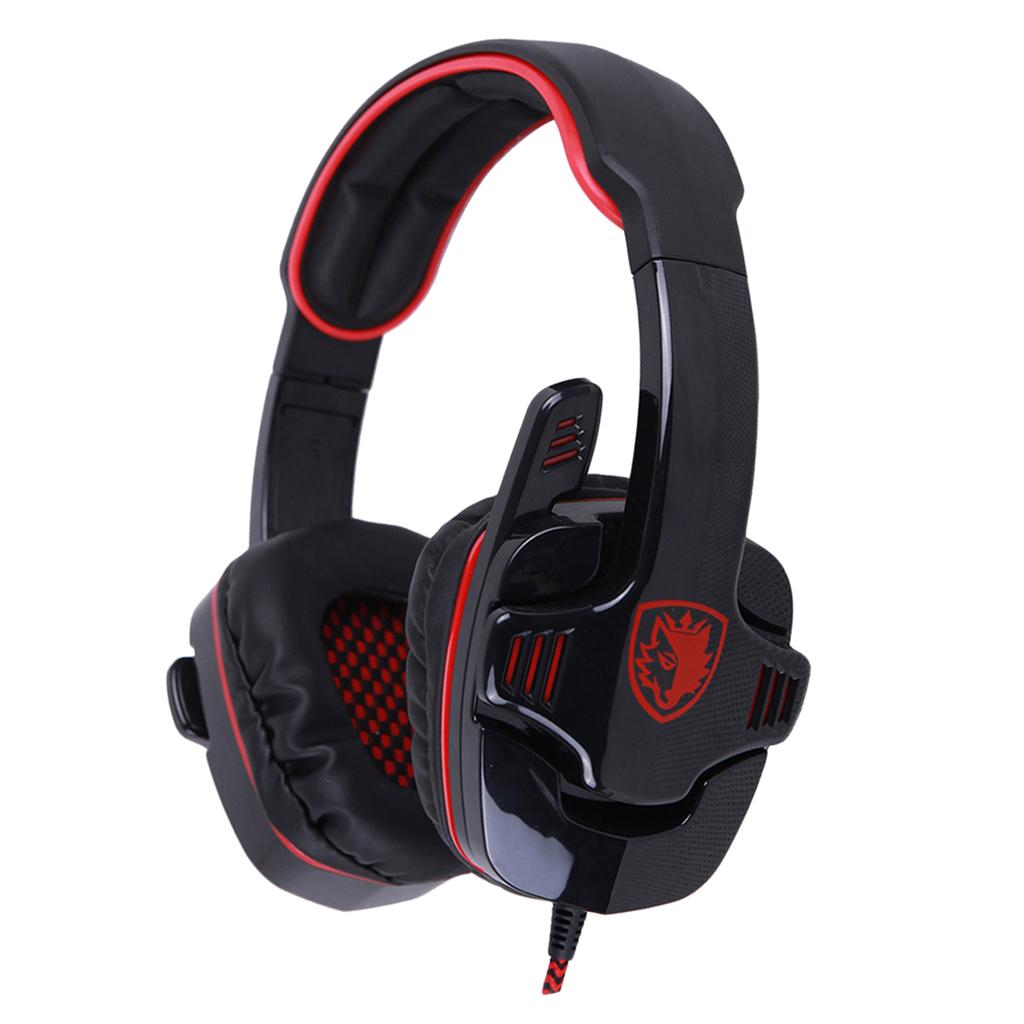 Universal 3.5mm Headset Earphone Headphone Adjustable Headhand New Red