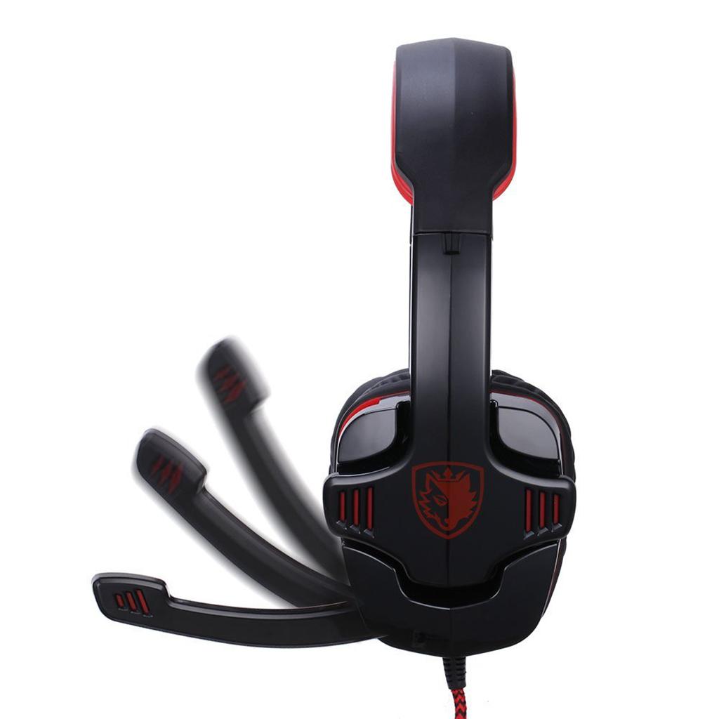 Universal 3.5mm Headset Earphone Headphone Adjustable Headhand New Red