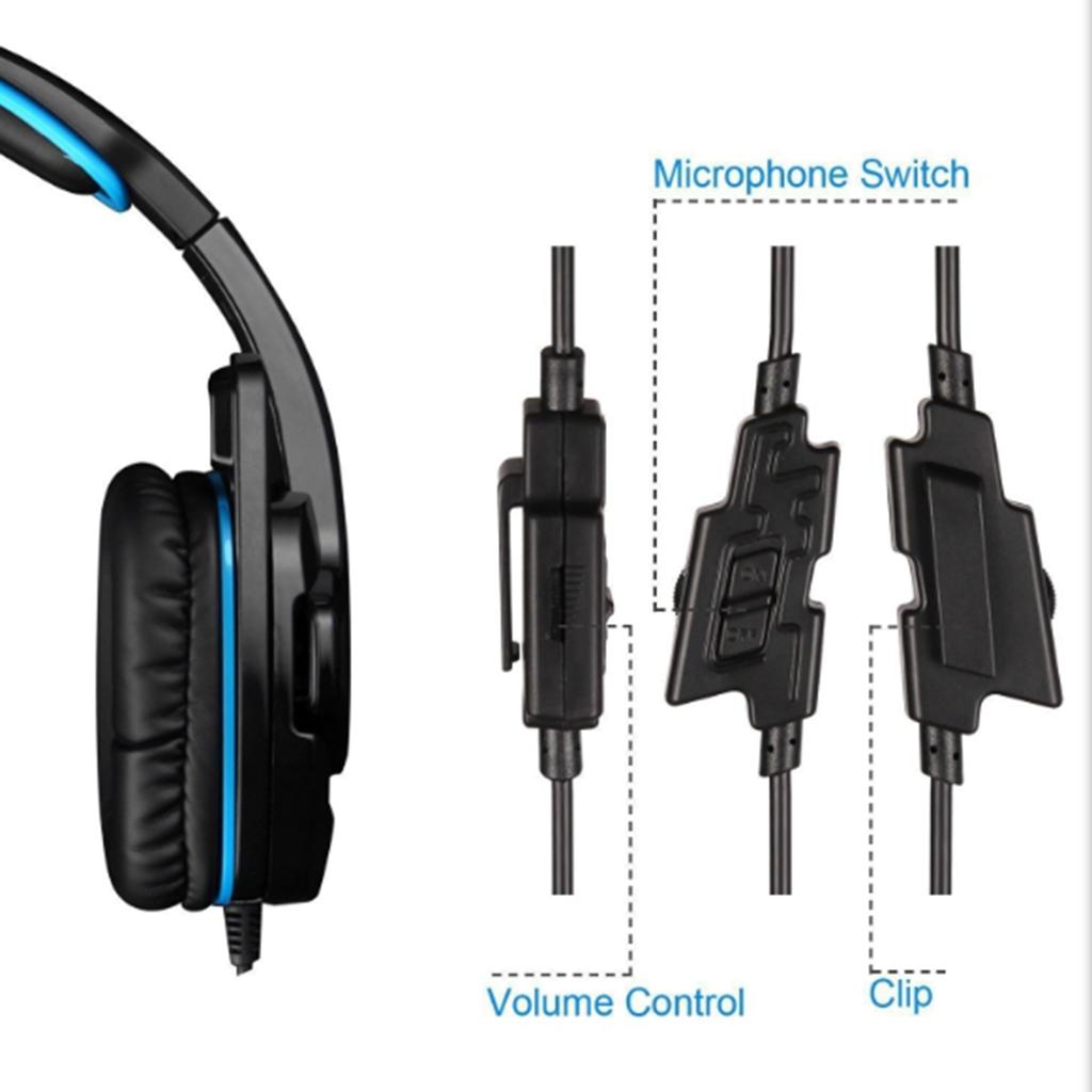 Universal 3.5mm Headset Earphone Headphone Adjustable Headhand New Blue