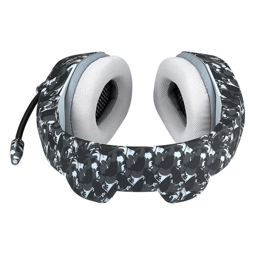Over Ears Gaming Camouflage Headset Headphones Earphone For PS4 PC Xbox One Gray