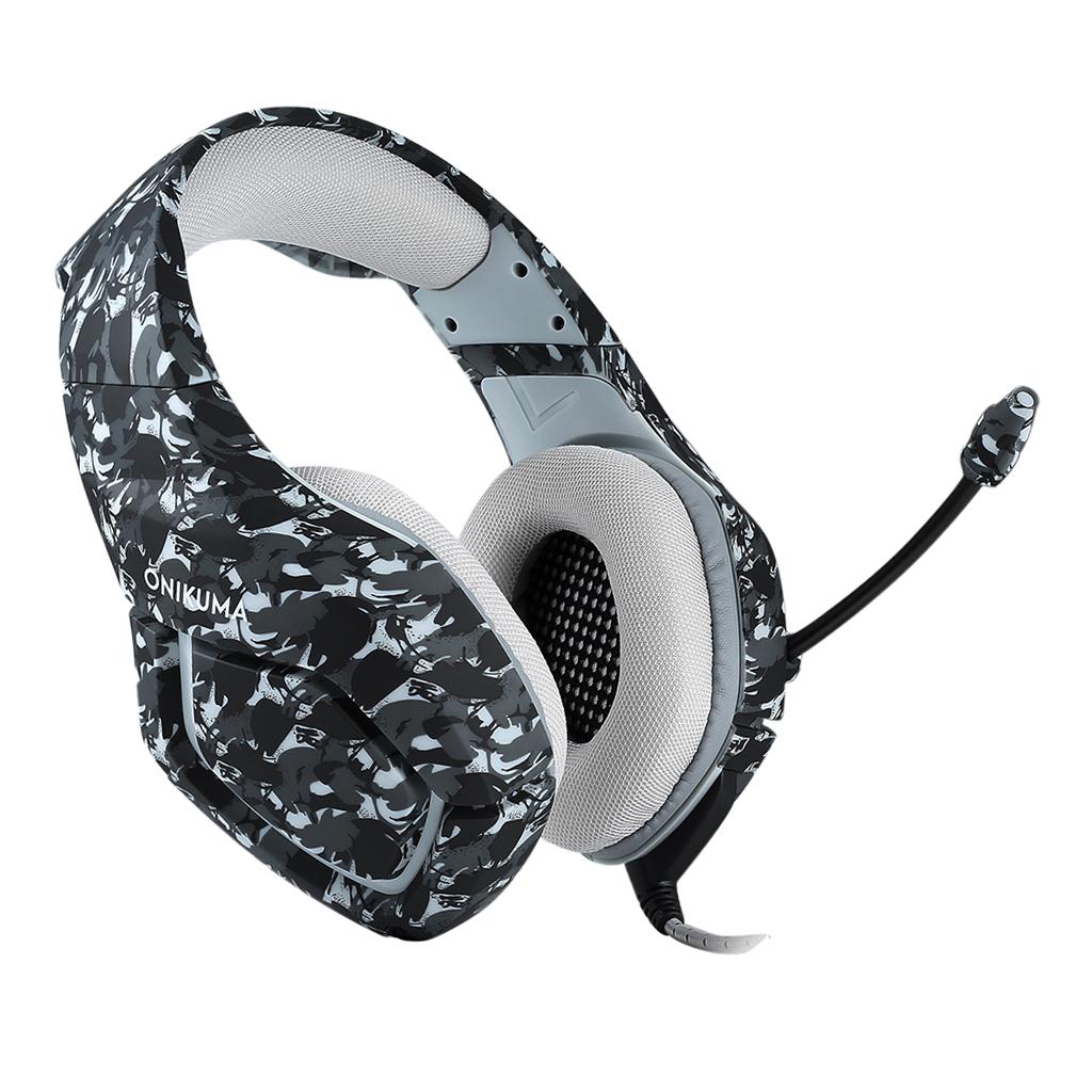 Over Ears Gaming Camouflage Headset Headphones Earphone For PS4 PC Xbox One Gray