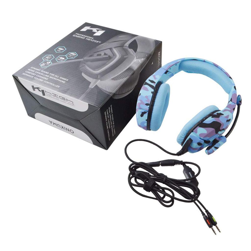 Over Ears Gaming Camouflage Headset Headphones Earphone For PS4 PC Xbox One Blue