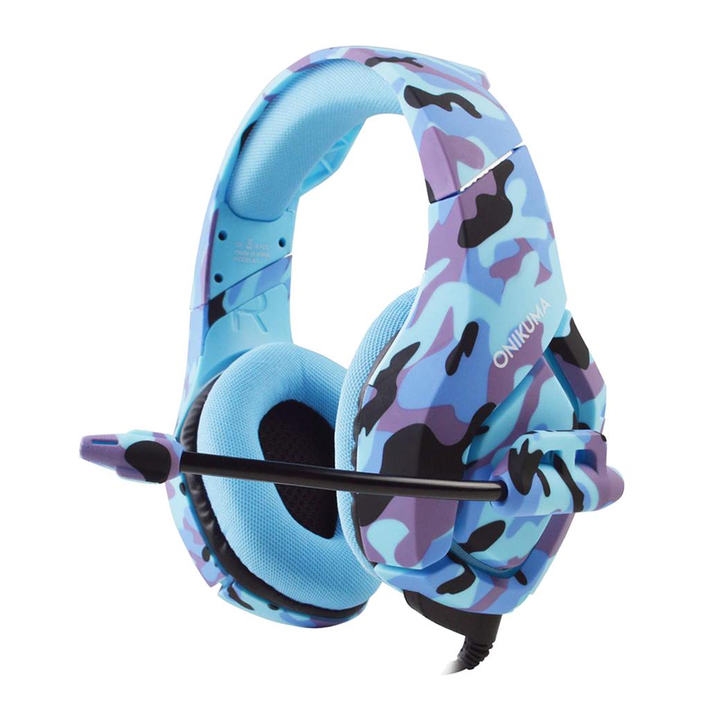 Over Ears Gaming Camouflage Headset Headphones Earphone For PS4 PC Xbox One Blue