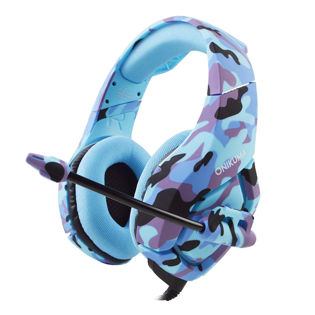 Over Ears Gaming Camouflage Headset Headphones Earphone For PS4 PC Xbox One Blue
