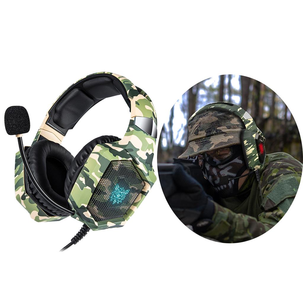 Over Ears Gaming Camouflage Headset Headphones Earphone For PS4 PC Xbox One Green