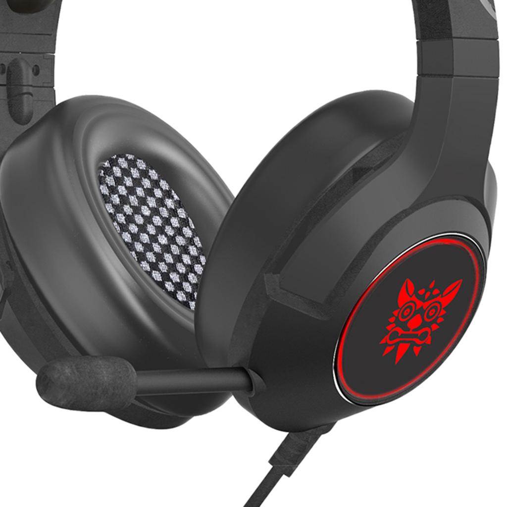 3.5mm Jack Plug Headset Wired Headphone EarBuds Ear-Cup Adjustable Black