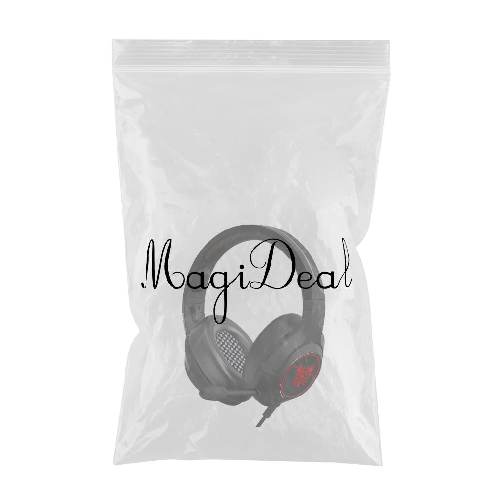 3.5mm Jack Plug Headset Wired Headphone EarBuds Ear-Cup Adjustable Black