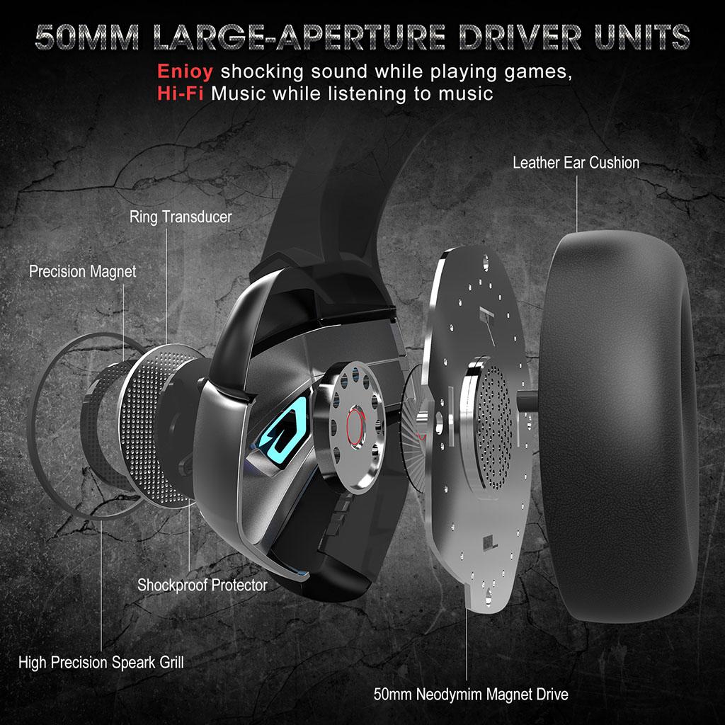 Wired 3.5mm Headphone Universal Gaming Headset Earpiece with Microphone Red