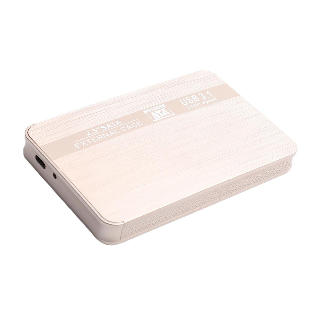 SATA Portable External Hard Drive HDD Ultra-Slim TYPE-C Interface Golden 2T