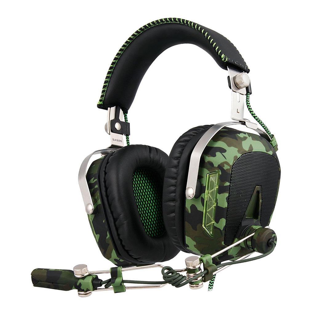 Sades7.1 Stereo Headsets Surround Sound Gaming headphones MIC Army Green