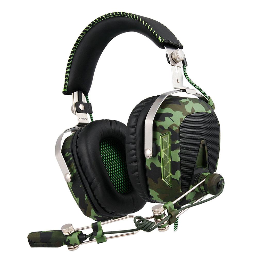 Sades7.1 Stereo Headsets Surround Sound Gaming headphones MIC Army Green