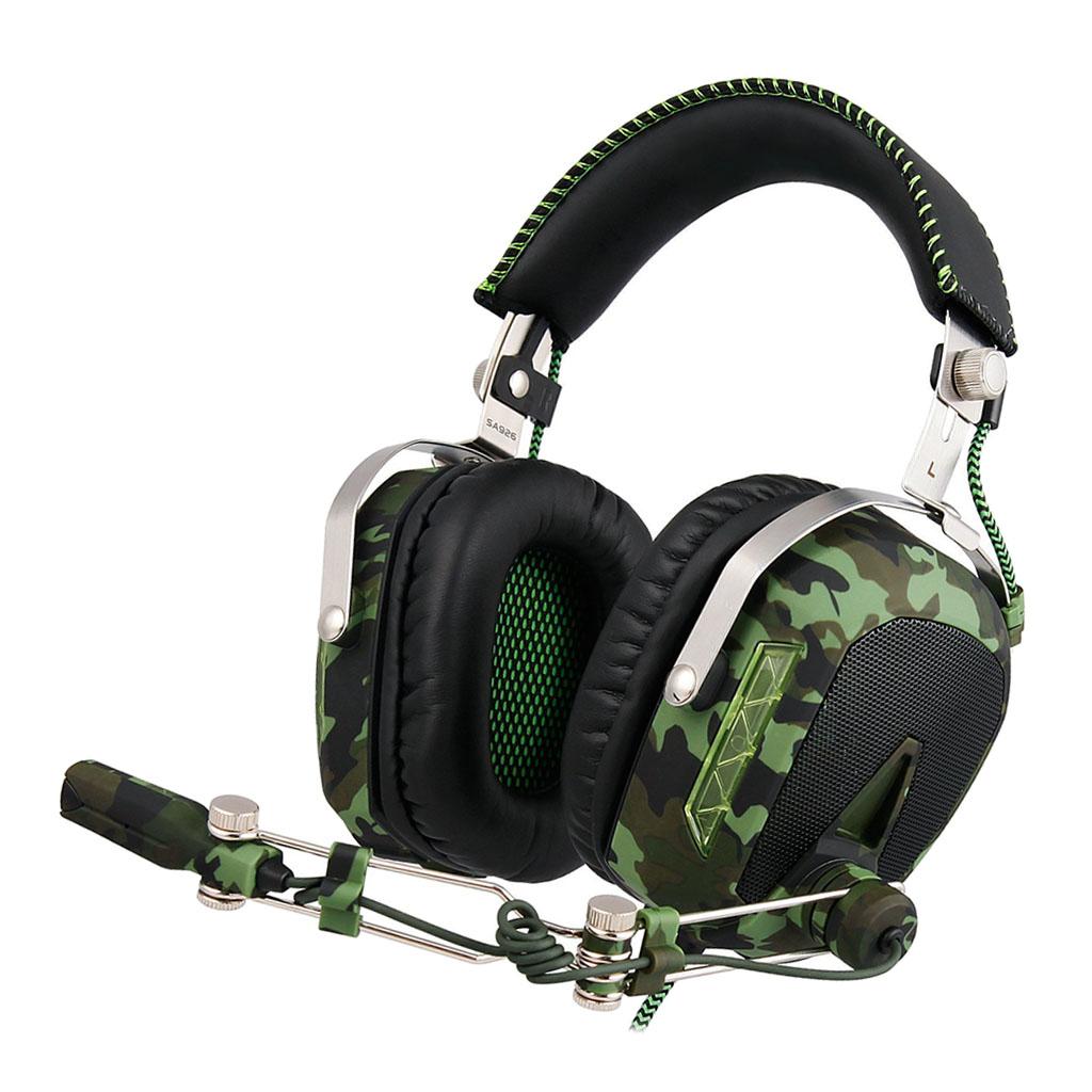 Sades7.1 Stereo Headsets Surround Sound Gaming headphones MIC Army Green