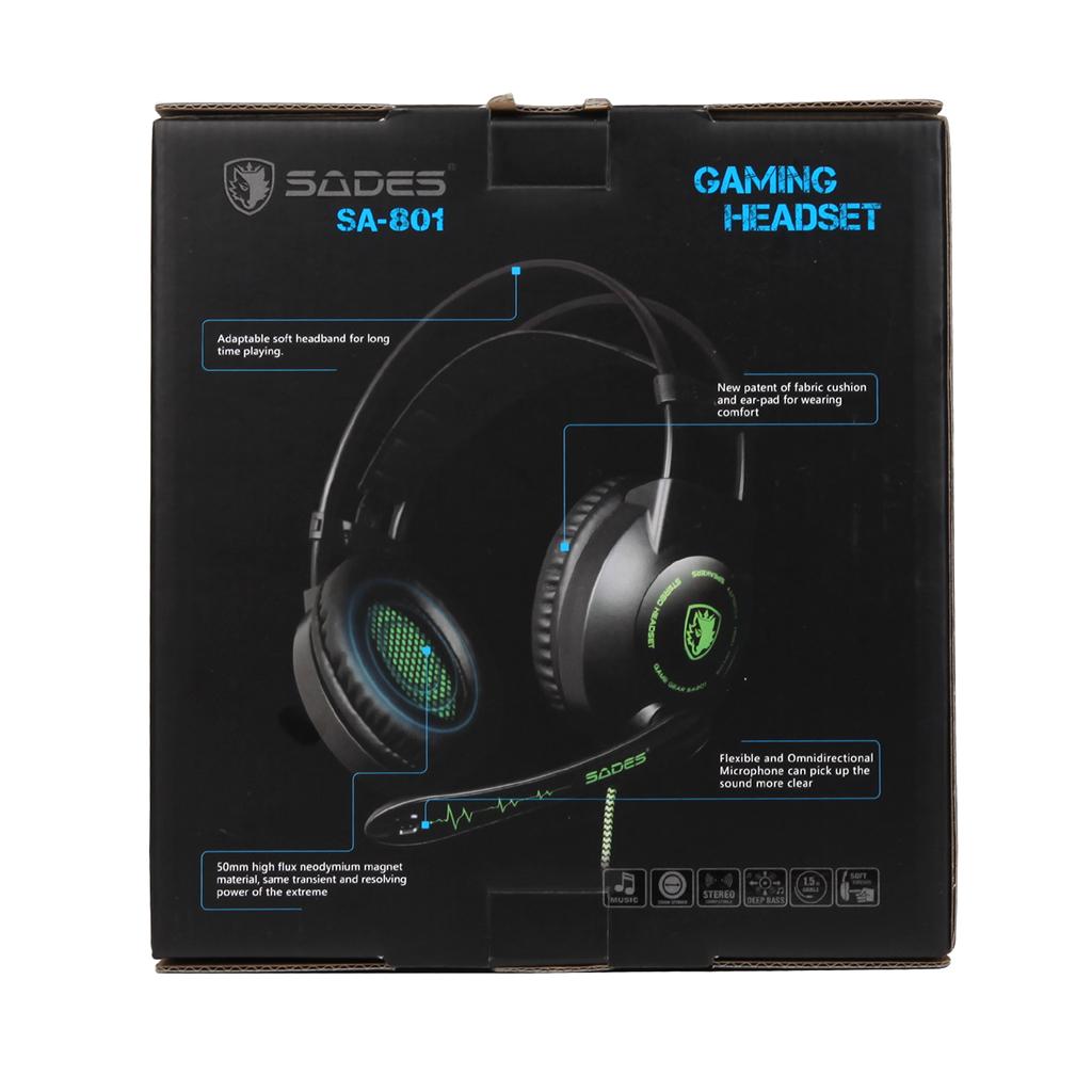 Sades7.1 Stereo Headsets Surround Sound Gaming headphones MIC black green